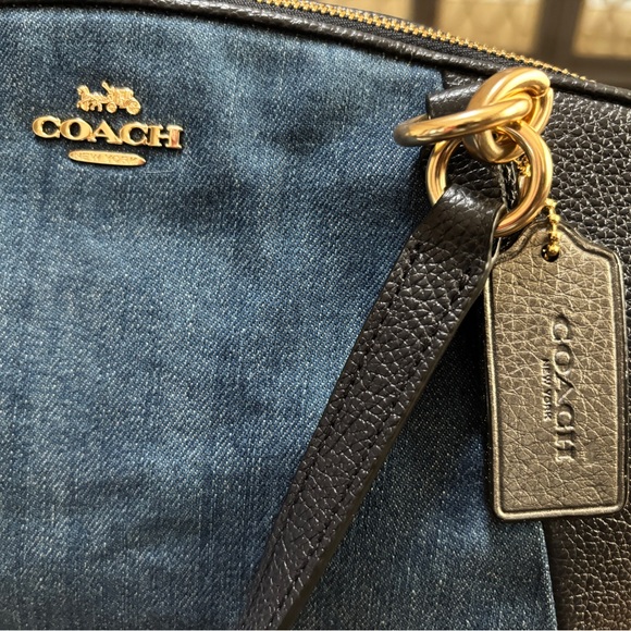 NEW WITHOUT TAGS! Coach Black and Denim Blue Bag with crossover option. - Picture 5 of 12